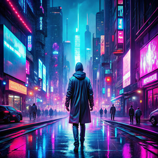 Cyberpunk város poszter
